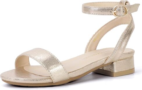 PANDANINJIA Girls Sandals Low Heels Dress Shoes Open Toe Flower Girl Wedding Party for Little Big Kid Dress Sandals in Saudi Arabia