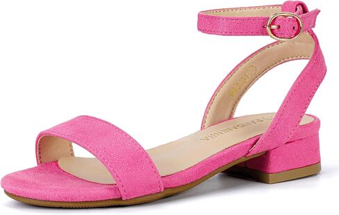 PANDANINJIA Girls Sandals Low Heels Dress Shoes Open Toe Flower Girl Wedding Party for Little Big Kid Dress Sandals in Saudi Arabia