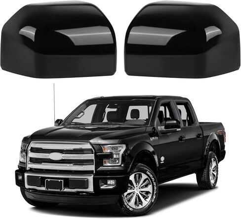 Glossy Black Direct Replacement Side Mirror Covers Caps for 2015-2020 Ford F150, Directly Replace Style, Not Sticker Style (Black) in Saudi Arabia