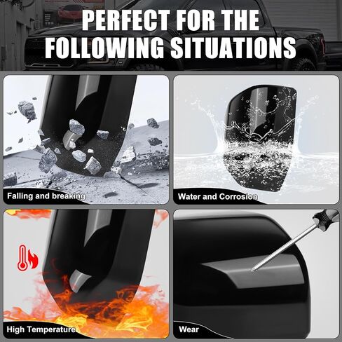 Glossy Black Direct Replacement Side Mirror Covers Caps for 2015-2020 Ford F150, Directly Replace Style, Not Sticker Style (Black) in Saudi Arabia