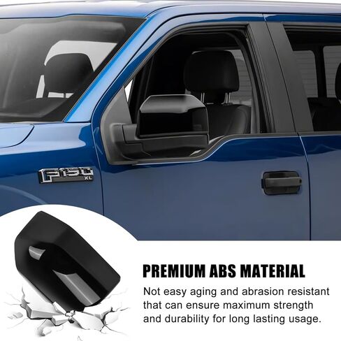 Glossy Black Direct Replacement Side Mirror Covers Caps for 2015-2020 Ford F150, Directly Replace Style, Not Sticker Style (Black) in Saudi Arabia