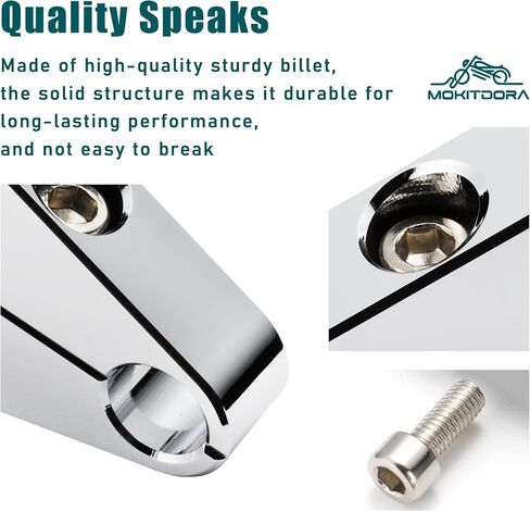 MoKitDora 1.25" Handlebar Dual Single Throttle or Frame Mount Clutch Cable Clamp Brake Line Clips for Harley,Chrome in Saudi Arabia
