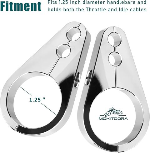 MoKitDora 1.25" Handlebar Dual Single Throttle or Frame Mount Clutch Cable Clamp Brake Line Clips for Harley,Chrome in Saudi Arabia