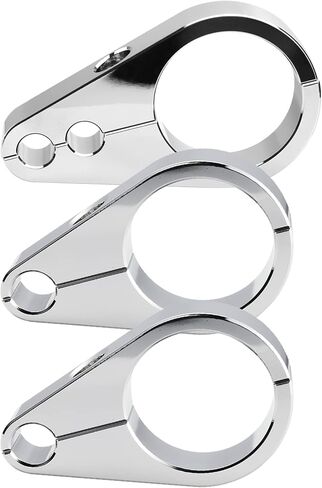 MoKitDora 1.25" Handlebar Dual Single Throttle or Frame Mount Clutch Cable Clamp Brake Line Clips for Harley,Chrome in Saudi Arabia