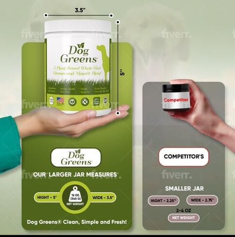 خضروات الكلاب - مكملات الفيتامينات والمعادن العضوية والبرية المحصودة للكلاب - أضف إلى طعام الكلاب المصنوع في المنزل، أو الطعام الخام أو الطعام - بدون متاعب لمدة 30 يومًا in Kuwait