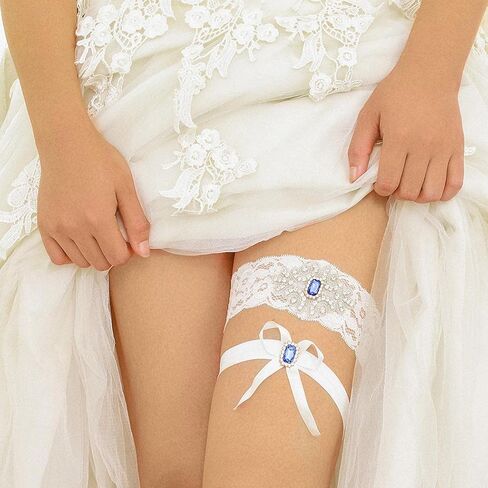 Campsis 2PCS الزفاف الزفاف تسلق كريستال الدانتيل الرباط مجموعة الشريط الأبيض Bowknot العروس الرباط الحزام أحزمة الساق المرنة حفلة موسيقية حزب تأثيري للنساء والفتيات in Kuwait