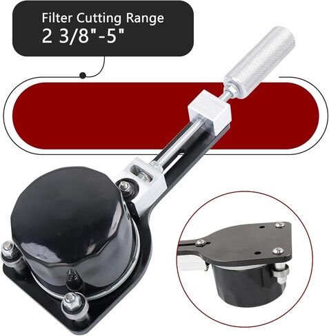 قاطع فلتر الزيت 66490 أداة قطع فلتر الزيت لنطاق قطع الفلتر 1-3/4 بوصة إلى 5-3/4 بوصة أسود in Kuwait
