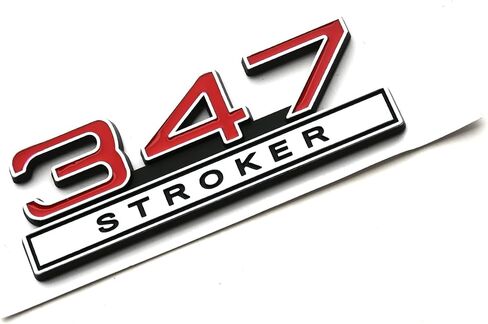 2 قطعة 347 لتر 5.7 شعارات المحرك الضارب شارة ثلاثية الأبعاد ملصقات السيارات والشاحنات (كروم أحمر) in Kuwait