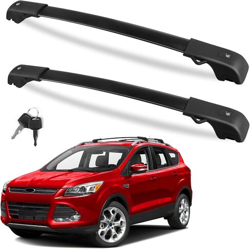 Roof Rack Cross Bars 220lb Compatible with Ford Escape 2013 2014 2015 2016 2017 2018 2019, Heavy Duty Lockable Aluminum Roof Rails Crossbars Cargo Bars Canoe Rooftop Black Carrier Luggage in Saudi Arabia