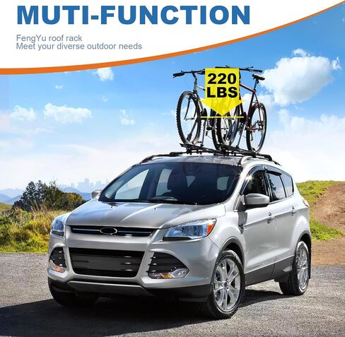 Roof Rack Cross Bars 220lb Compatible with Ford Escape 2013 2014 2015 2016 2017 2018 2019, Heavy Duty Lockable Aluminum Roof Rails Crossbars Cargo Bars Canoe Rooftop Black Carrier Luggage in Saudi Arabia