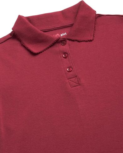 Girls' School Uniform Polo Shirt - 3 Pack Short Sleeve Picot Collar Polo - Interlock Soft Polo for Girls (4-16) in Saudi Arabia