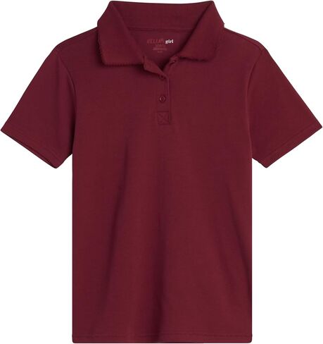 Girls' School Uniform Polo Shirt - 3 Pack Short Sleeve Picot Collar Polo - Interlock Soft Polo for Girls (4-16) in Saudi Arabia
