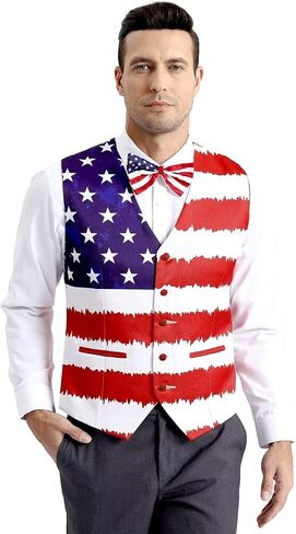 2-Piece Festival Suit Vest for Men, Party Waistcoat Vest & Bow Tie in Saudi Arabia