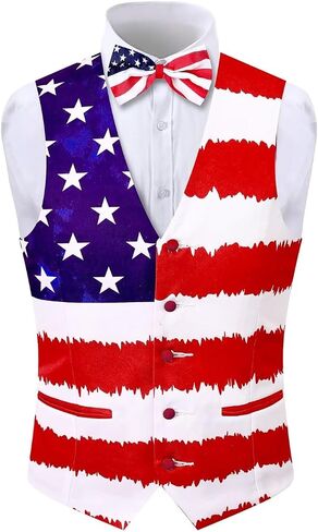 2-Piece Festival Suit Vest for Men, Party Waistcoat Vest & Bow Tie in Saudi Arabia