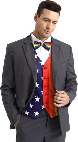 2-Piece Festival Suit Vest for Men, Party Waistcoat Vest & Bow Tie in Saudi Arabia