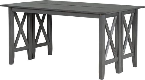 Piece Dining Foldable Multipurpose, 4 Chairs, Bench, X-Shaped Backrest, Solid Wood Table Sets for Small Spaces, Kitchen, Living Room Furniture, Gray-6 in Kuwait