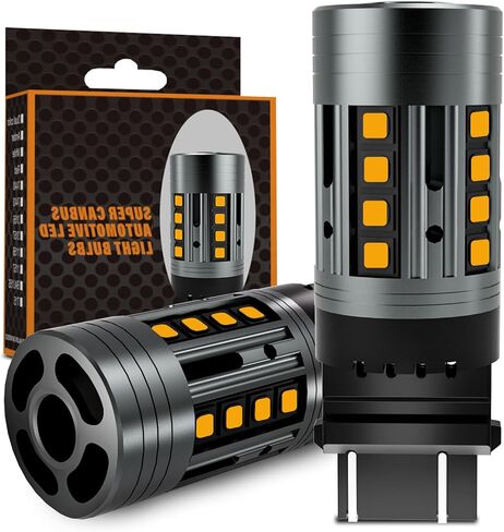 2024 جديد CANBUS 7440/7443 LED لمبة أضواء الفرامل الحمراء، 7441 7444 T20 992 W21W استبدال LED لأضواء وقوف السيارات الخلفية، مقاومة مدمجة مضادة للفلاش خالية من الأخطاء (حزمة من 2) in Kuwait