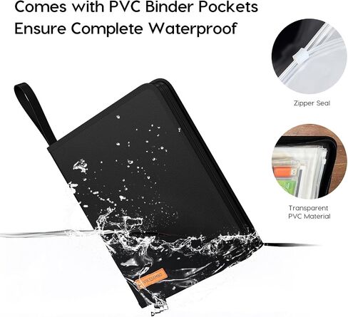 Waterproof Document Organizer Folio, Fireproof Document Bag for Home, 4 Ring Zipper Binder for Important Document Storage and Bill, in Case I Go Missing Binder for Birth Certificate Protector in Saudi Arabia