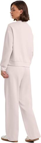 WIHOLL Two Piece Sets for Women Fall Outfits Lounge Sets Mock Neck Tops Wide Leg Pants Vacation Travel Airport Outfits in Saudi Arabia