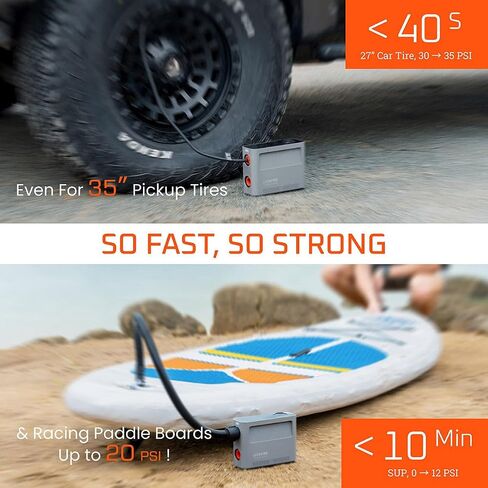 Tire Inflator Portable Air Compressor Paddle Board Pump, 10-in-1 150PSI Electric Air Pump for Car Tires, SUP Pump of 2 Stage Inflation & Auto-Off, for Car, Paddle Board, Inflatable Boat, Bike in Saudi Arabia