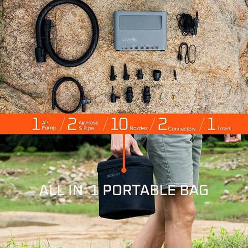 Tire Inflator Portable Air Compressor Paddle Board Pump, 10-in-1 150PSI Electric Air Pump for Car Tires, SUP Pump of 2 Stage Inflation & Auto-Off, for Car, Paddle Board, Inflatable Boat, Bike in Saudi Arabia