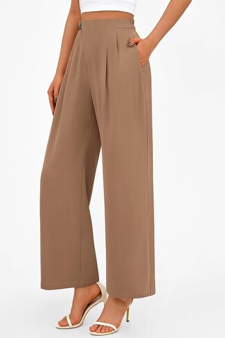 PRETTYGARDEN Women's Wide Leg Pants Dressy High Waisted Business Casual Work Office Suit Palazzo Pant Trousers in Saudi Arabia