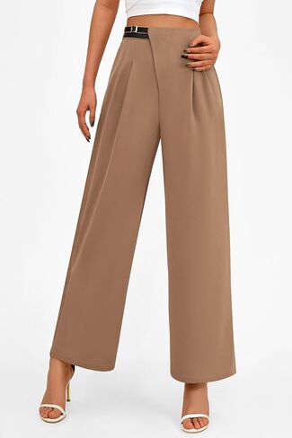 PRETTYGARDEN Women's Wide Leg Pants Dressy High Waisted Business Casual Work Office Suit Palazzo Pant Trousers in Saudi Arabia