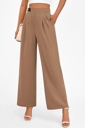 PRETTYGARDEN Women's Wide Leg Pants Dressy High Waisted Business Casual Work Office Suit Palazzo Pant Trousers in Saudi Arabia