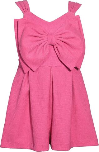 Bonnie Jean Girls Romper with Bow for Tweens - Cotton Summer Outfit, Short Sleeve One Piece Romper Casual Girls Dress in Saudi Arabia