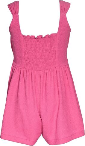 Bonnie Jean Girls Romper with Bow for Tweens - Cotton Summer Outfit, Short Sleeve One Piece Romper Casual Girls Dress in Saudi Arabia