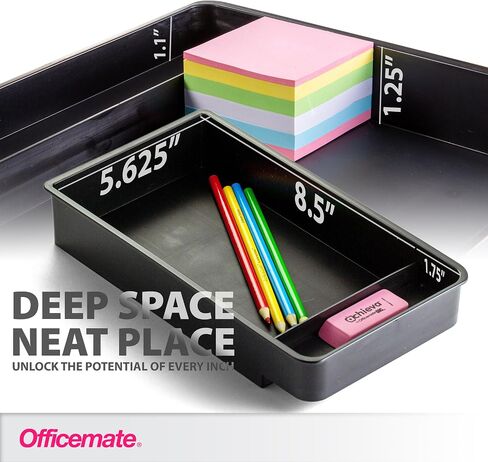 Officemate Medium Self-Adhesive Under Desk Drawer, Black, 6" x 10.75" x 1.875" (22532) in Saudi Arabia