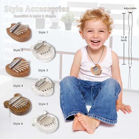 3 عبوات من البيانو الصغير كاليمبا الإبهام 8 مفاتيح، بيانو إصبع مبيرا من الأكريليك الصلب المحمول للأطفال والكبار، هدايا موسيقية للجيب للمبتدئين مع سلسلة in Kuwait