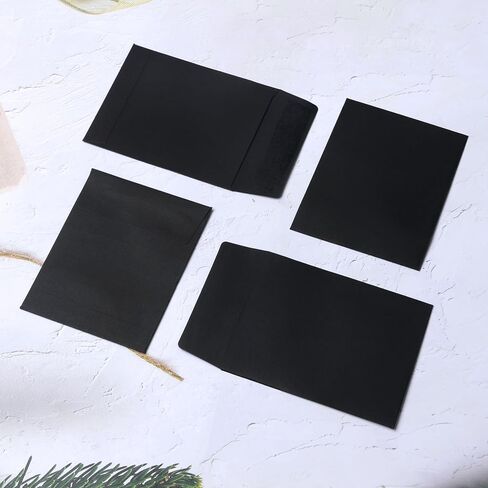 200 Pack Mini Envelopes, 2.8 x 3.5 Inch Coin and Small Parts Envelopes with Gummed Flap for Gift Cards Wedding Favors Baby Showers Garden, Black in Saudi Arabia