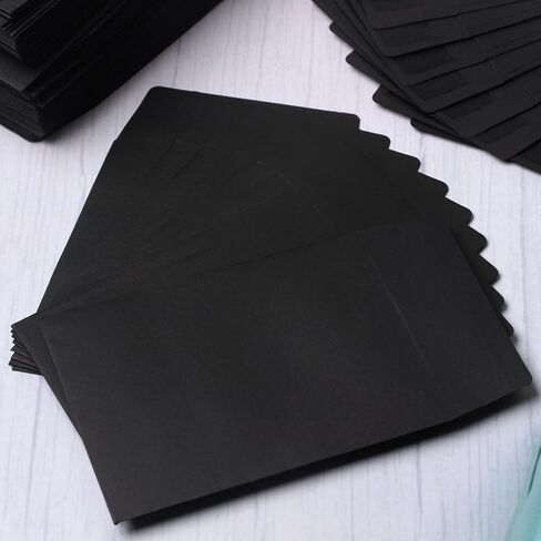 200 Pack Mini Envelopes, 2.8 x 3.5 Inch Coin and Small Parts Envelopes with Gummed Flap for Gift Cards Wedding Favors Baby Showers Garden, Black in Saudi Arabia