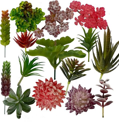 Gorgeous Succulents Plants Artificial (15 Pcs) - Lifelike Unpotted Faux Succulent, Multipurpose DIY Greenery for Home & Events in Saudi Arabia