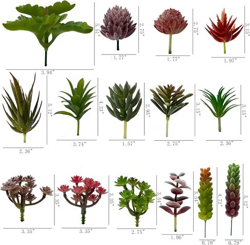 Gorgeous Succulents Plants Artificial (15 Pcs) - Lifelike Unpotted Faux Succulent, Multipurpose DIY Greenery for Home & Events in Saudi Arabia