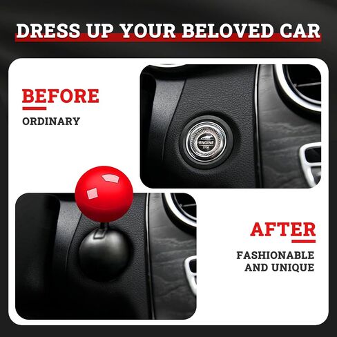 Car Push Start Button Rocker: Car One Button Start Lever Car Engine Start Stop Button Joystick Plastic Ball-bar Automotive One-Touch Start Button Starter Cover Decorative Accessories in Saudi Arabia