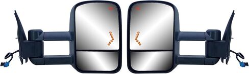 Passenger Right Side Door Towing Mirror Power and Heated with Signal Light on Glass Textured Back Cover For Chevy Silverado Sierra 1500 2500 3500HD from 2003 to 2006 in Saudi Arabia