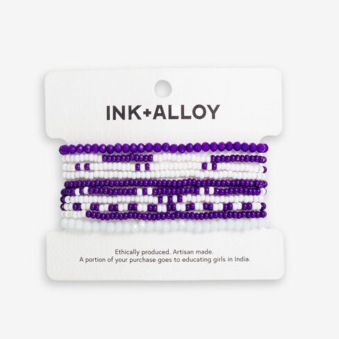 INK + ALLOY Women's Game Day Jewelry Set, Beade Bracelets and Beaded Fringe Earrings Set, Handmade Jewelry for College Students, Teachers, Team Gifts in Saudi Arabia