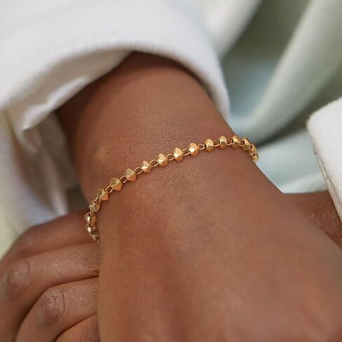 BENEIGE Women Bracelet 14K Gold Plated Paperclip Satellite Bead Ball Oval Cuba Cable Box Chain Daily Charm Layered Link Silver Bracelets Adjustable Jewelry in Saudi Arabia
