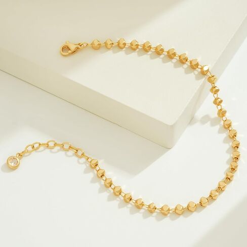 BENEIGE Women Bracelet 14K Gold Plated Paperclip Satellite Bead Ball Oval Cuba Cable Box Chain Daily Charm Layered Link Silver Bracelets Adjustable Jewelry in Saudi Arabia
