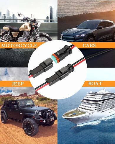 2 Pin DT Wire Connector 16 AWG Waterproof Automotive Electrical Connectors Deutsch Connector Male and Female Wire Connectors Plug Connectors with Heat Shrink Tubing for Car Truck Boat, 4 Kits in Saudi Arabia
