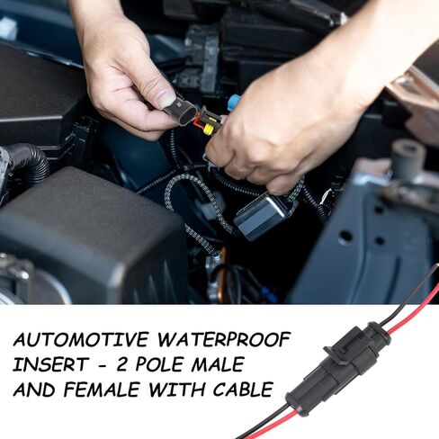 موصل 2 دبوس موصل مقاوم للماء، موصلات أسلاك السيارات للذكور والإناث، موصل طرفي سلسلة 1.5 مم، طول السلك 7 سم، متوافق مع وصلة أسلاك أخرى لقارب الشاحنة السيارة (5 مجموعات) in Kuwait