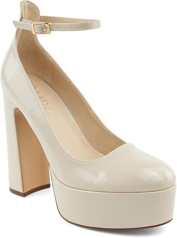 JENN ARDOR Women's Chunky Platform High Heels Closed Toe Block Pumps Ankle Strap Dress Wedding Party Pumps in Kuwait