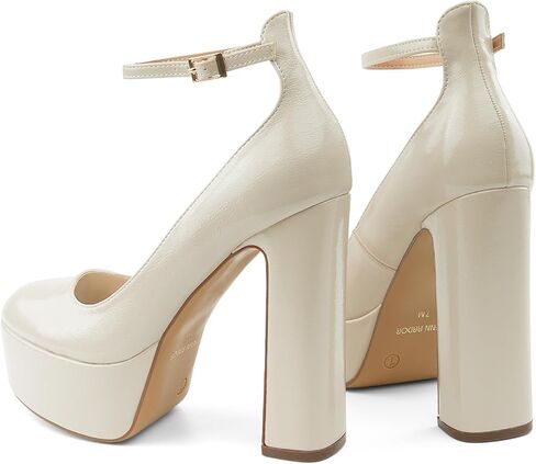 JENN ARDOR Women's Chunky Platform High Heels Closed Toe Block Pumps Ankle Strap Dress Wedding Party Pumps in Kuwait