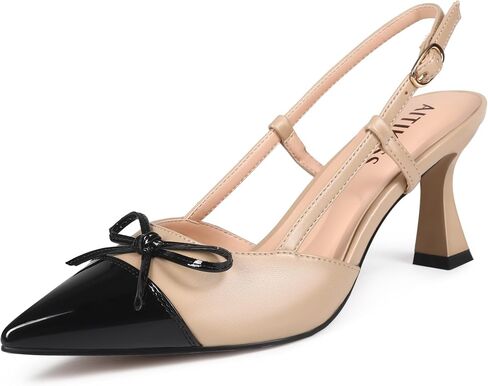 Slingback Heels for Women Pointed Closed Toe Women's Black Slingback Kitten Heels Pumps Dress Shoes for Women in Saudi Arabia