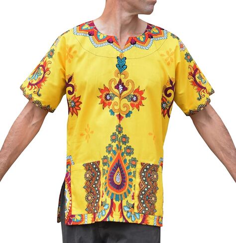 RaanPahMuang Spearhead Heart African Dashiki Shirt Radiant Colors Afrika Style in Saudi Arabia