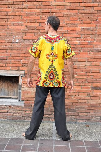 RaanPahMuang Spearhead Heart African Dashiki Shirt Radiant Colors Afrika Style in Saudi Arabia