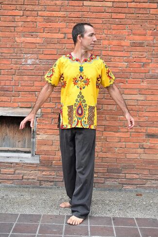 RaanPahMuang Spearhead Heart African Dashiki Shirt Radiant Colors Afrika Style in Saudi Arabia