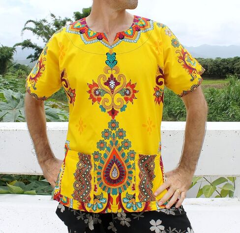 RaanPahMuang Spearhead Heart African Dashiki Shirt Radiant Colors Afrika Style in Saudi Arabia